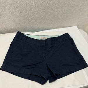 J. Crew Women's Navy Blue Chino Broken-In Cotton Shorts Size 4 GUC